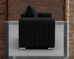Lilly 1 Seater Black Sofa - Lilly Single Seater Sofa – Luxury Fabric Sofa - Image 3