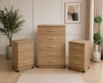 Chest of 5 Drawers with 2 Bedside Tables – Spacious Bedroom Set - Chest of 5 Drawers - Image 5