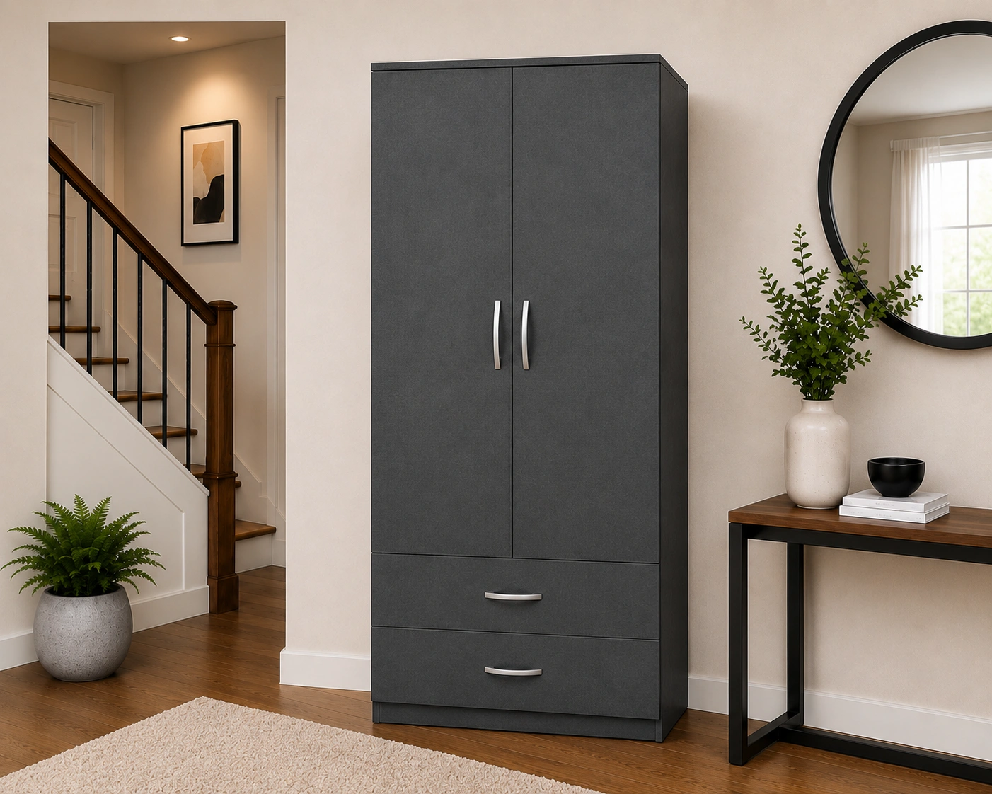Two Door Wardrobe new Two Door Wardrobe with Two Drawers - Image 1
