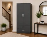 Two Door Wardrobe with Two Drawers - Image 4