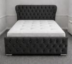 Oxford Wingback Elegant King Bed Frame