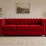 Nicole Modern 3 Seater Red Sofa
