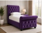 Sleigh Single Bed – Stylish Curved Bed Frame - Image 4