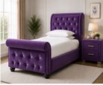 Sleigh Single Bed – Stylish Curved Bed Frame - Image 5