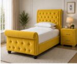 Sleigh Single Bed – Stylish & Comfortable Bed - Image 4