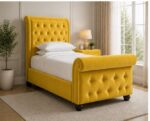 Sleigh Single Bed – Stylish & Comfortable Bed - Image 2