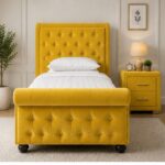 Sleigh Single Bed – Stylish & Comfortable Bed
