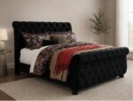 Luxury Sleigh Double Bed with Upholstered Finish - Image 5