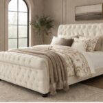Luxury Sleigh Super King Size Bed with Upholstered Finish