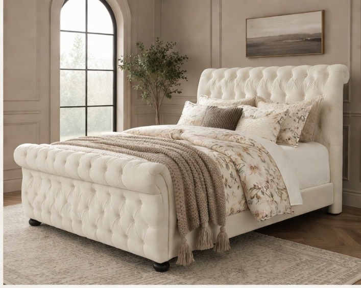 WhatsApp Image 2026-05-02 at 12.07.24 AM (2) Sleigh King Size Bed Frame – Elegant Bedroom Furniture - Image 1