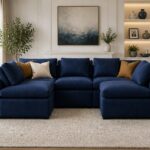 U Shape Sofa Fullback Plush Velvet