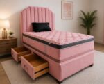 Upholstered King Size Divan Bed with or without Mattress - Image 4