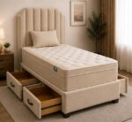 Single Divan Bed Luxury Upholstered - Bedroom Single Divan Bed with Drawers - Image 2