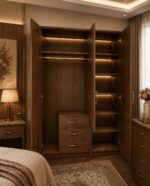Modern 3 Door Wardrobe with 3 Drawers - Stylish 3 Door Wardrobe with 3 Drawers - Image 2