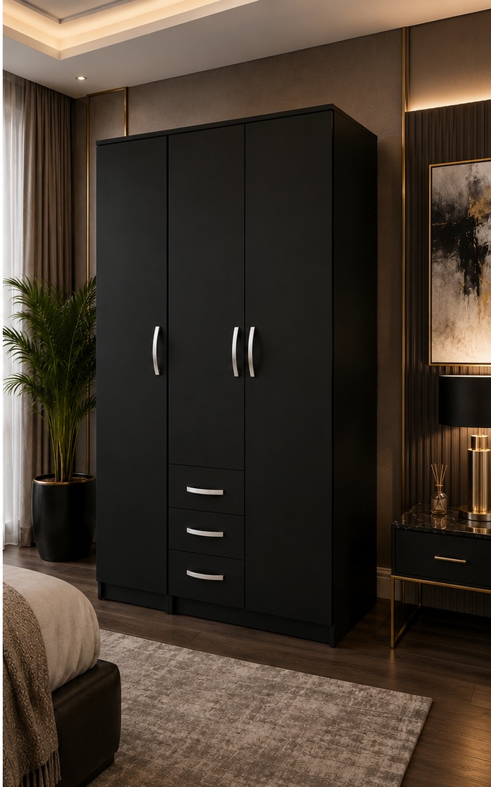 WhatsApp Image 2026-06-18 at 2.18.18 PM Durable 3 Door Wardrobe with 3 Drawers - Luxury 3 Door Wardrobe with 3 Drawers - Image 1