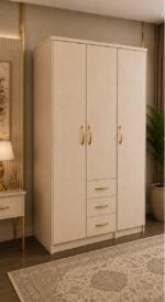 Affordable 3 Door Wardrobe with 3 Drawers - Wardrobe with 3 Drawers - Image 2