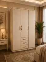 Deluxe 3 Door Wardrobe with 2 Drawers – Stylish 3 Door Wardrobe with 2 Drawers – Premium Home Furniture - Image 5
