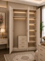 Deluxe 3 Door Wardrobe with 2 Drawers – Stylish 3 Door Wardrobe with 2 Drawers – Premium Home Furniture - Image 4