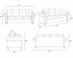 Ashwin Beige Three Seater Sofa - Modern 3 Seater Sofa - Image 6