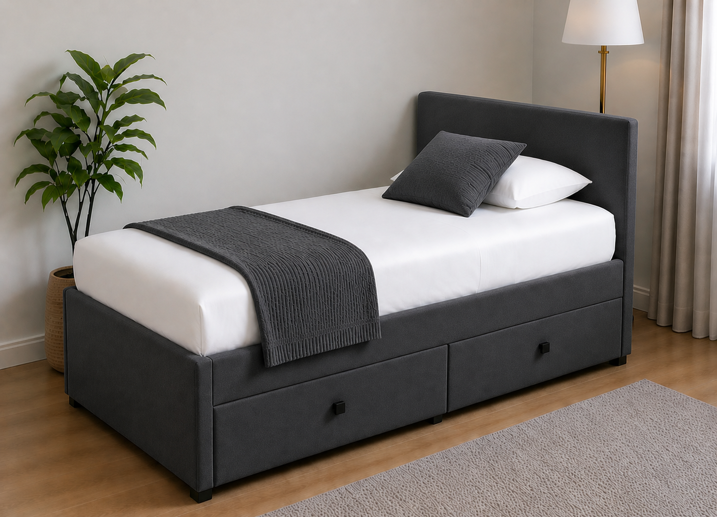 b61c96bd-88a0-4047-903e-4713a103c23d Single Divan Bed with 2 Storage Drawers - Image 1