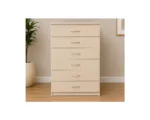 Beige 6 Drawer Chest of Drawers – Modern Bedroom Storage