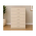 Beige 6 Drawer Chest of Drawers – Modern Bedroom Storage