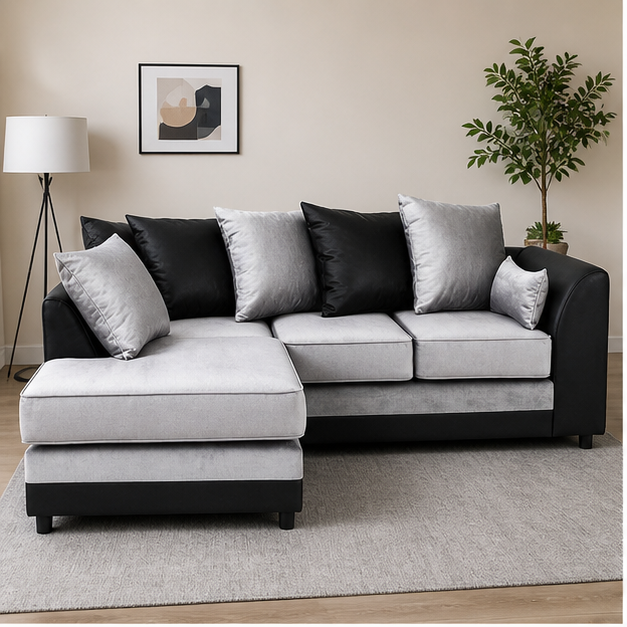 blackgrey_sofa_angle_1 Premium Dylan 4 Seater Corner Sofa – Soft & Durable Build - Image 1