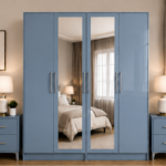 Multi Storage 4 Door Wardrobe with 2 Mirrors