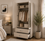 Smart Storage Double Door Wardrobe with Drawers - Image 2