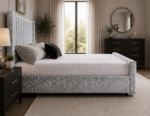 Panel King Size Bed – Elegant Fabric Upholstered Bed - Image 4