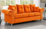 Stylish 3 Seater Sofa - Orange Fabric sofa - Ashwin Sofa - Image 3
