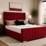 Stylish Upholstered Frame - Luxury Comfort King Bed - Panel King Size Bed