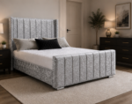 Panel King Size Bed – Elegant Fabric Upholstered Bed - Image 5