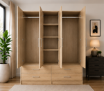 Luxury Wooden Closet with 4 Drawers - Wardrobe with Drawers for Bedroom