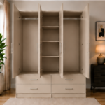Stylish Wooden Closet – 4 Door Wardrobe with 4 Drawers