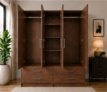 Spacious Clothing Wardrobe with Drawers - 4 Door Wardrobe