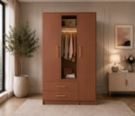Stylish Bedroom Storage Unit with Mirror - Wardrobe - Image 3