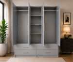 Modern Bedroom Wardrobe with 4 Drawers - Wardrobe with Drawers for Bedroom