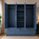 Large Capacity Wardrobe – 4 Door Wardrobe with 2 or 4 Drawers