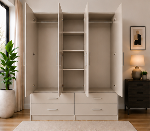efewfe Modern Home Wardrobe with 4 Drawers - Wardrobe - Image 1