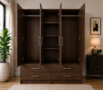 Luxury 4 Door Wardrobe with Spacious Drawers - Wardrobe with Drawers