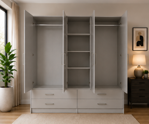 efrefefe Durable Storage Cabinet – 4 Door Wardrobe - Image 1
