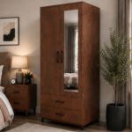 Compact 2 Door Wardrobe with Full Length Mirror - Stylish Double Door Wardrobe