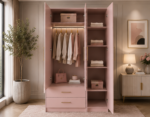 Multi Utility 3 Door Wardrobe with Drawers - Premium Bedroom Wardrobe - Image 2