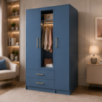 Modern 3 Door Wardrobe with 2 Drawers and 1 Mirror -  Wardrobe with Drawers