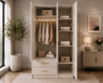 Elegant 3 Door Wardrobe with 2 Drawers and 1 Mirror - Wardrobe without Mirror - Image 2