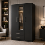 Elegant Storage Wardrobe with 1 Mirror Door - Modern Closet Cabinet with Drawers & Mirror