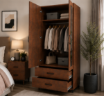 Compact 2 Door Wardrobe with Full Length Mirror - Stylish Double Door Wardrobe - Image 2