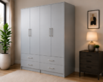 Modern Bedroom Wardrobe with 4 Drawers - Wardrobe with Drawers for Bedroom - Image 3