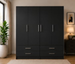 4 Door Bedroom Wardrobe with 4 Storage Drawers - Image 2
